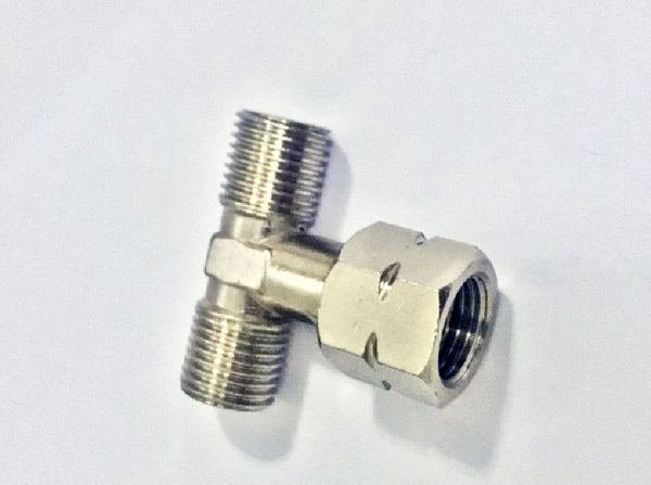 T-Stück Abzweig Doppelanschluss 1/4 LH Verbinder für Gasschlauch Druckminderer Regler